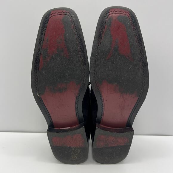 Bolano 185-000 Black Striped Satin Upper Square Toe Derby Mens 11 Dress Shoes - Picture 7 of 8